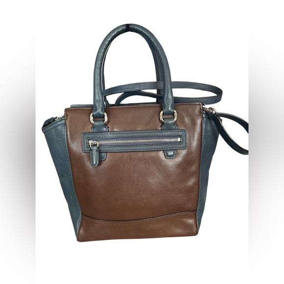 Coach Legacy Mini Tanner Leather Tote in Navy & Brown - Picture 4 of 7